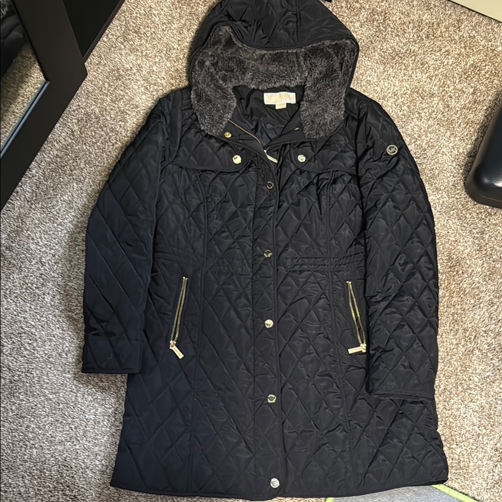 Michael Kors Black Quilted Coat